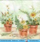 Preview: Kleine Blumentöpfe mit Frühlingsblumen - 1 Cocktail Serviette